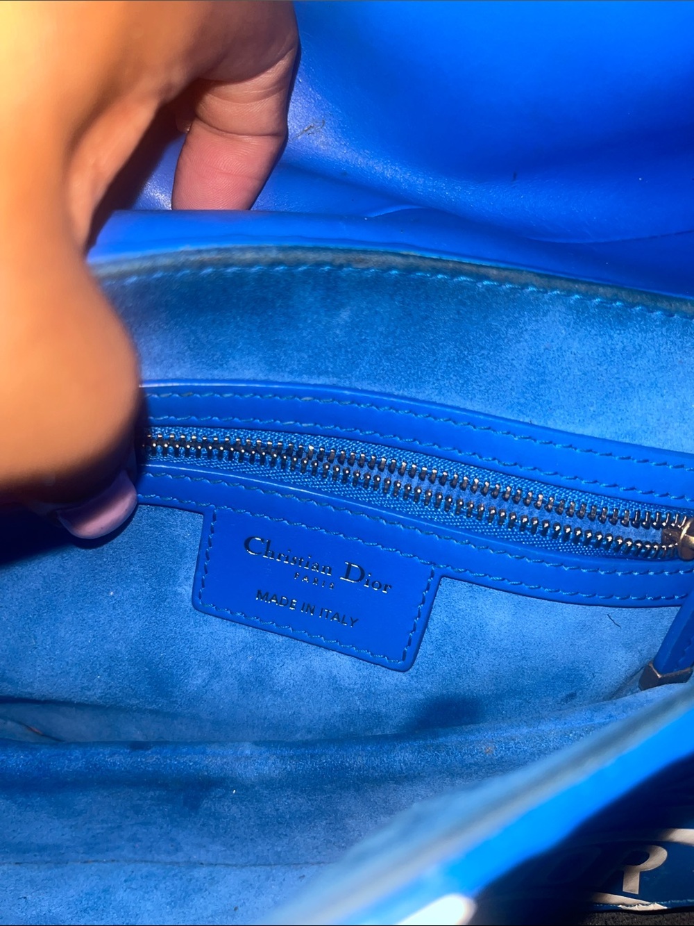 Dior Blue and White Saddle Shoulder Bag - Picture 13 of 15